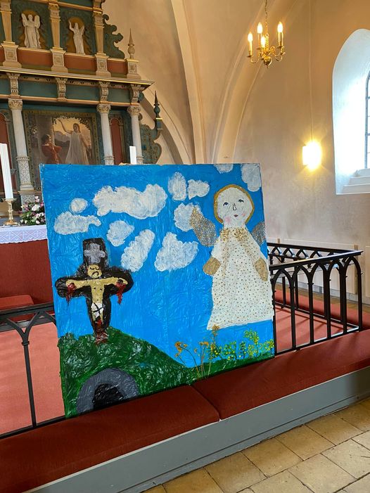 Fejø kirke børn laver kunst